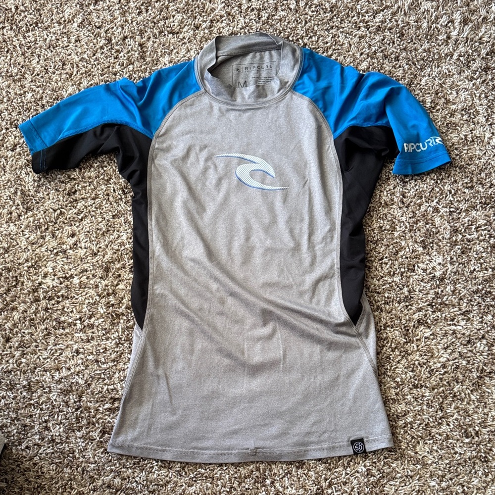 Rip Curl Blue and Gray Rash Guard